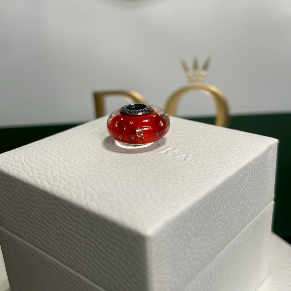 Authentic Pandora Red Effervescent Murano Bead